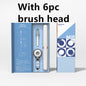 Travel Portable Electric Toothbrush - Silver with 6pc brush head / USB